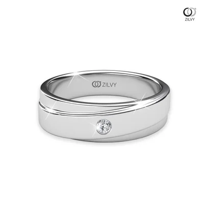 แหวนเพชรผู้ชาย รุ่น BR018 - มุมบน