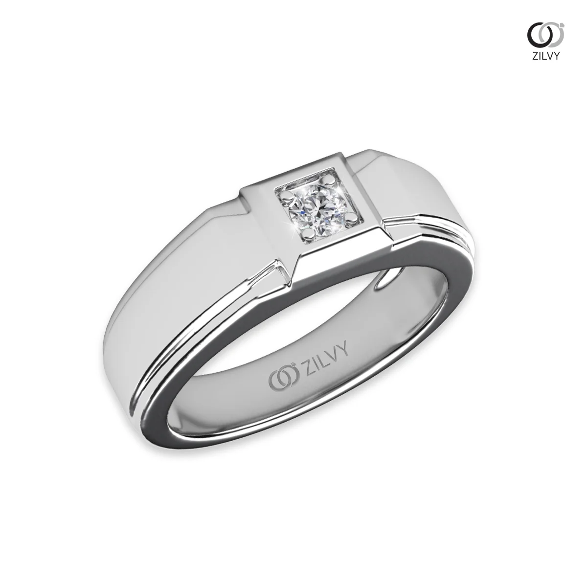 แหวนเพชรผู้ชาย Jasper Bezel