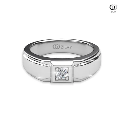 แหวนเพชรผู้ชาย รุ่น BR066 - มุมบน