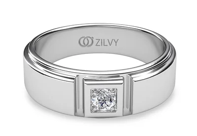 แหวนเพชรผู้ชาย รุ่น BR080 - มุมบน