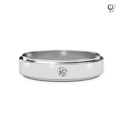 แหวนเพชรผู้ชาย รุ่น BR092 - มุมบน