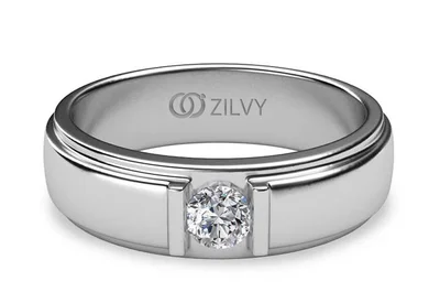 แหวนเพชรผู้ชาย รุ่น BR115 - มุมบน