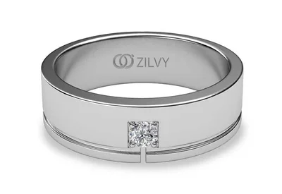 แหวนเพชรผู้ชาย รุ่น BR125 - มุมบน