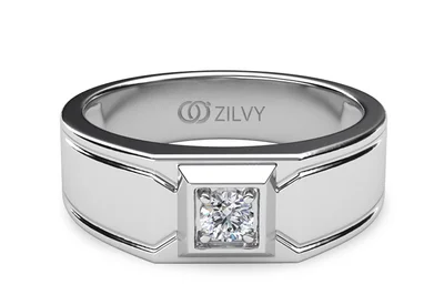 แหวนเพชรผู้ชาย รุ่น BR126 - มุมบน