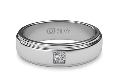 แหวนเพชรผู้ชาย รุ่น BR128 - มุมบน