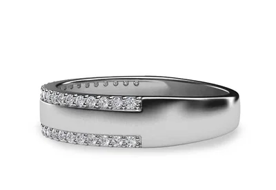 แหวนเพชรผู้ชาย รุ่น BR132 - มุมข้าง