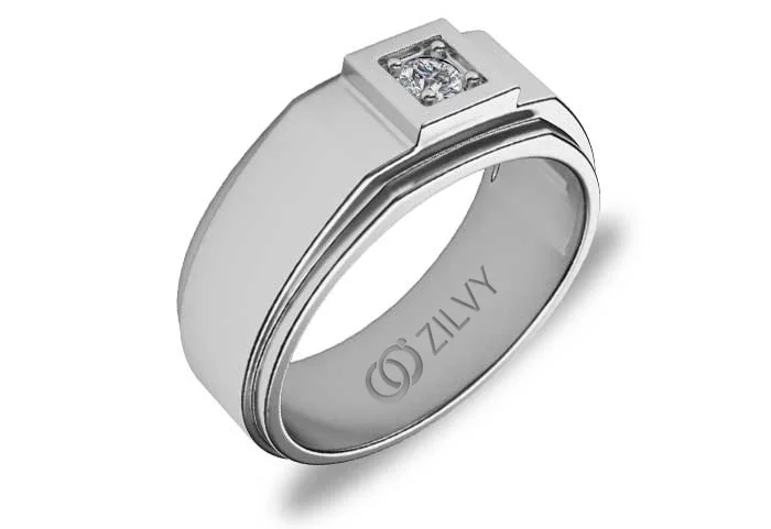 แหวนเพชรผู้ชาย Irving Signet