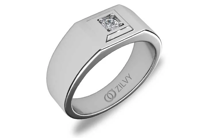 แหวนเพชรผู้ชาย Finch Signet