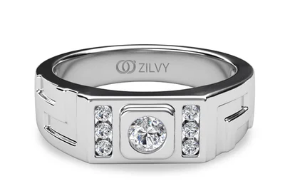 แหวนเพชรผู้ชาย รุ่น BR174 - มุมบน