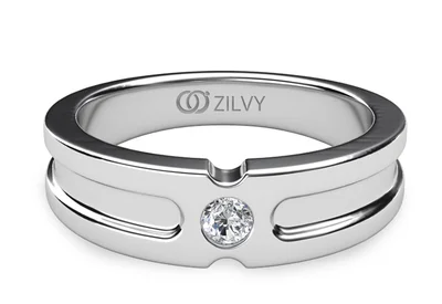 แหวนเพชรผู้ชาย รุ่น BR184 - มุมบน