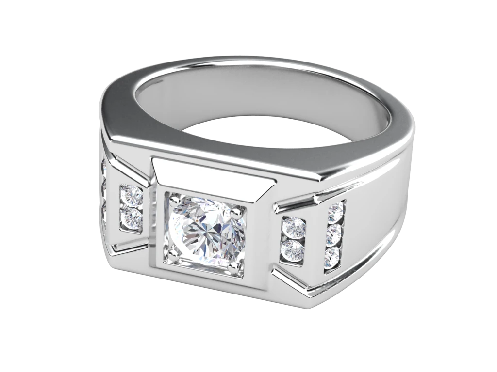 แหวนเพชรผู้ชาย Victor Signet