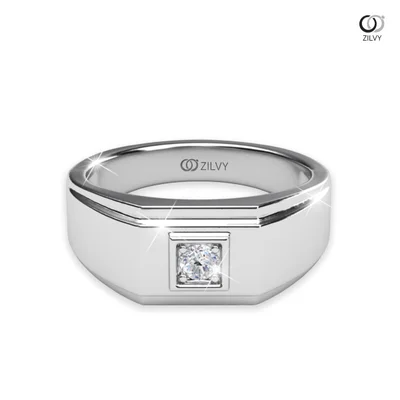 แหวนเพชรผู้ชาย รุ่น BR186 - มุมบน