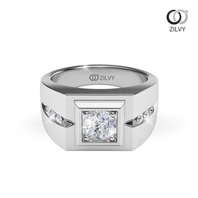 แหวนเพชรผู้ชาย รุ่น BR189 - มุมบน