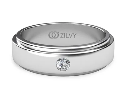 แหวนเพชรผู้ชาย รุ่น BR201 - มุมบน