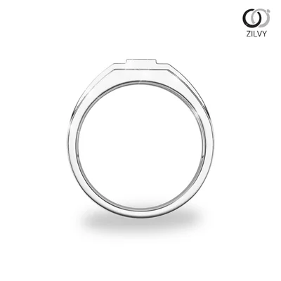 แหวนเพชรผู้ชาย รุ่น BR206 - มุมบน