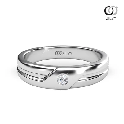 แหวนเพชรผู้ชาย รุ่น BR322 - มุมบน