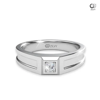 แหวนเพชรผู้ชาย รุ่น BR340 - มุมบน