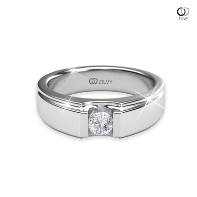 แหวนเพชรผู้ชาย รุ่น BR346 - มุมบน