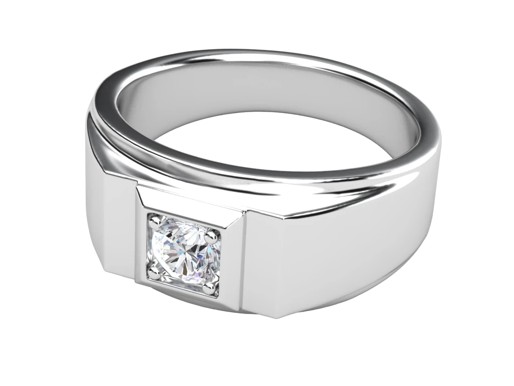 แหวนเพชรผู้ชาย Sterling Signet