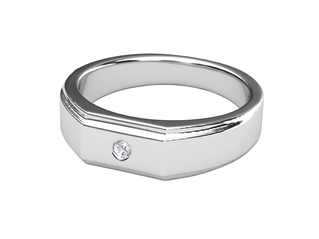 แหวนเพชรผู้ชาย Quentin Signet