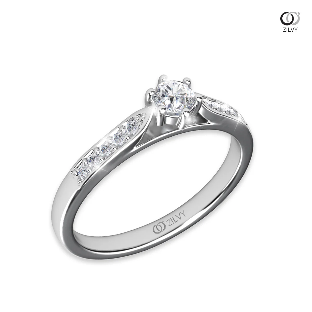 แหวนเพชร Selene Flanked