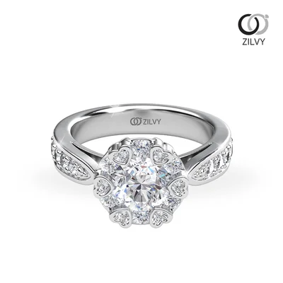 แหวนเพชรผู้หญิง รุ่น GR1013 - มุมบน