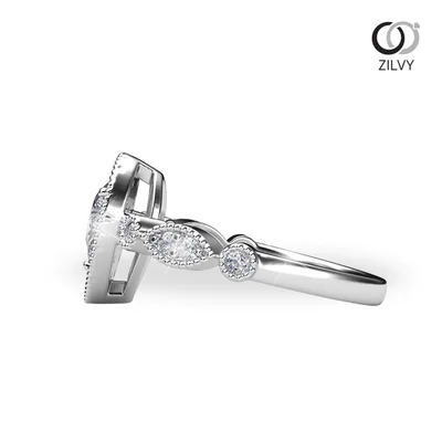 แหวนเพชรผู้หญิง รุ่น GR1019 - มุมข้าง