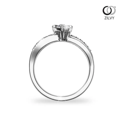 แหวนเพชรผู้หญิง รุ่น GR1041 - มุมหน้า