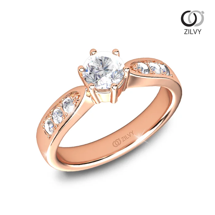 แหวนเพชร Ophelia Flanked