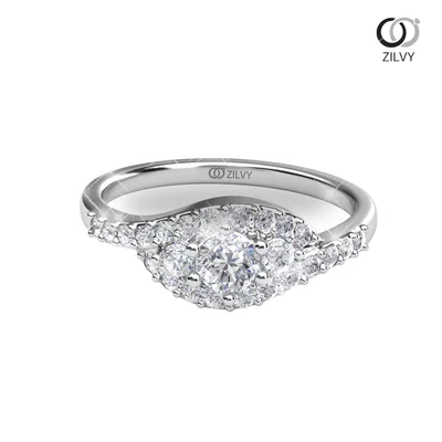 แหวนเพชรผู้หญิง รุ่น GR1090 - มุมบน