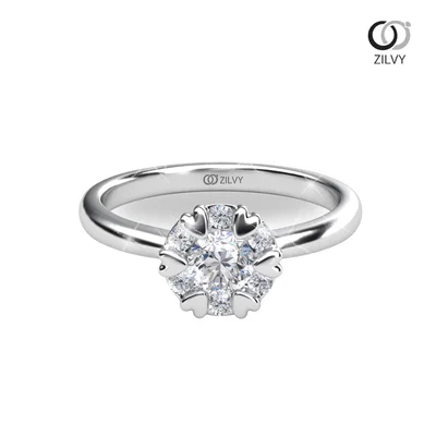 แหวนเพชรผู้หญิง รุ่น GR1112 - มุมบน