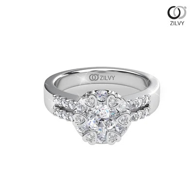 แหวนเพชรผู้หญิง รุ่น GR1177 - มุมบน