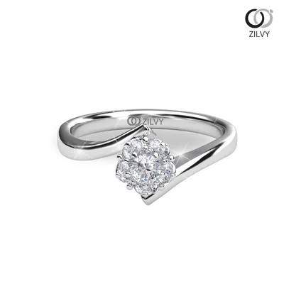 แหวนเพชรผู้หญิง รุ่น GR1188 - มุมบน