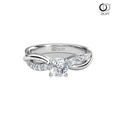 แหวนเพชรผู้หญิง รุ่น GR1205 - มุมบน