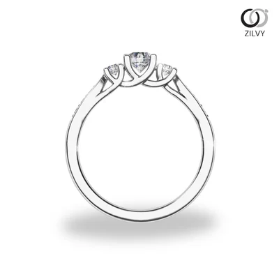 แหวนเพชรผู้หญิง รุ่น GR1217 - มุมหน้า