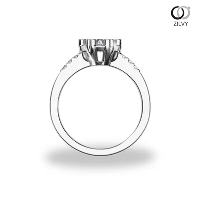 แหวนเพชรผู้หญิง รุ่น GR1237 - มุมหน้า