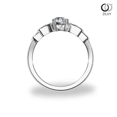 แหวนเพชรผู้หญิง รุ่น GR1254 - มุมหน้า