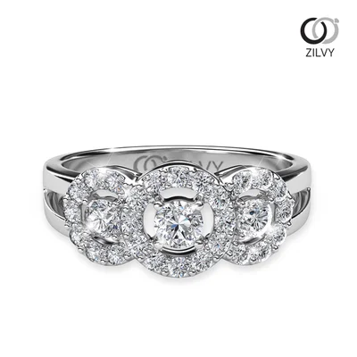 แหวนเพชรผู้หญิง รุ่น GR434 - มุมบน