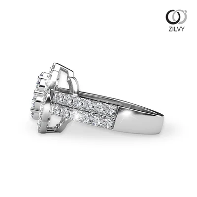 แหวนเพชรผู้หญิง รุ่น GR489 - มุมข้าง