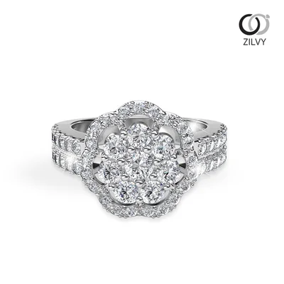 แหวนเพชรผู้หญิง รุ่น GR489 - มุมบน