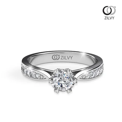 แหวนเพชรผู้หญิง รุ่น GR492 - มุมบน