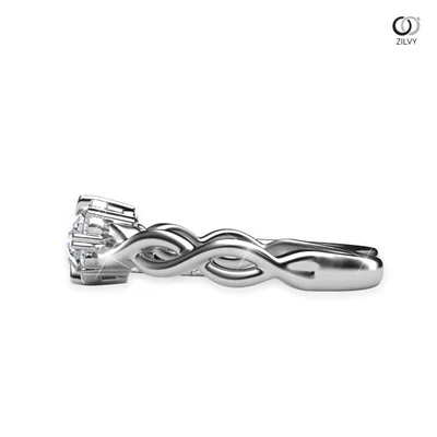 แหวนเพชรผู้หญิง รุ่น GR496 - มุมข้าง