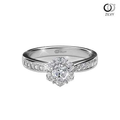 แหวนเพชรผู้หญิง รุ่น GR517 - มุมหน้า