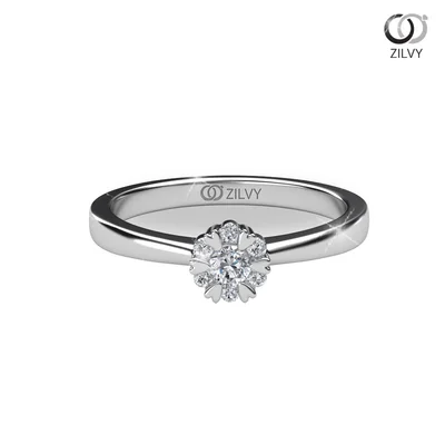 แหวนเพชรผู้หญิง รุ่น GR528 - มุมบน