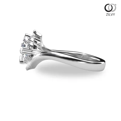 แหวนเพชรผู้หญิง รุ่น GR614 - มุมข้าง