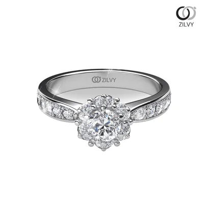 แหวนเพชรผู้หญิง รุ่น GR627 - มุมบน