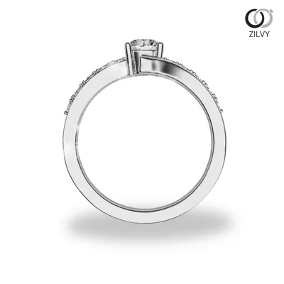 แหวนเพชรผู้หญิง รุ่น GR666 - มุมหน้า