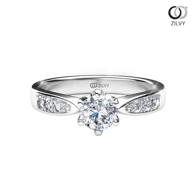 แหวนเพชรผู้หญิง รุ่น GR685 - มุมหน้า