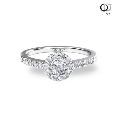 แหวนเพชรผู้หญิง รุ่น GR687 - มุมบน