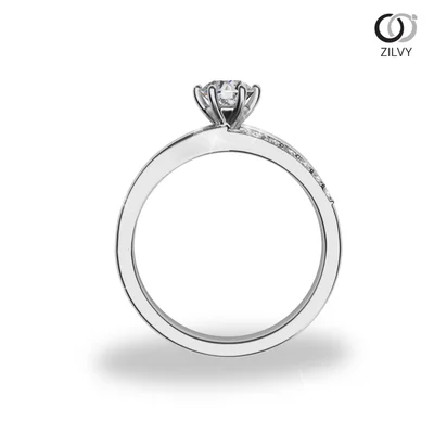 แหวนเพชรผู้หญิง รุ่น GR689 - มุมหน้า